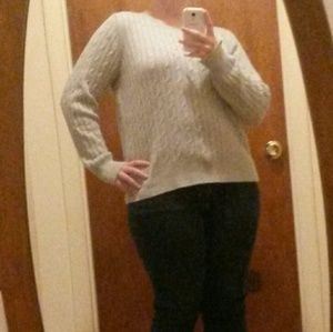 Light Grey St. John's Bay Cable Knit Sweater